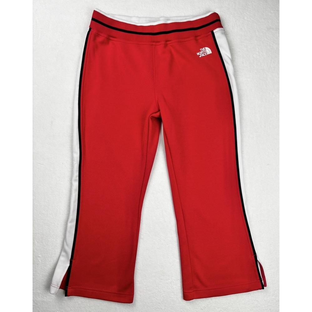 The North Face Women's Track Pants Red Black Stripe Size M Y2K S03